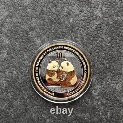 2009 1Oz 10 Yuan Argent Panda Chine Empire Noir 24kt Or PROOF SEULEMENT 1000 #26