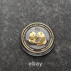 2009 1Oz 10 Yuan Argent Panda Chine Empire Noir 24kt Or PROOF SEULEMENT 1000 #26