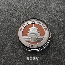 2011 1OZ 10 Yuan Argent Panda Chine Empire Noir 24kt Or ÉPROUVETTE UNIQUEMENT 1000 pièces
