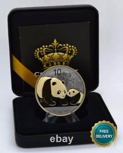 2011 1OZ 10 Yuan Argent Panda Chine Empire Noir 24kt Or PREUVE UNIQUEMENT 1000pc 321