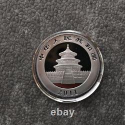 2011 1OZ 10 Yuan Argent Panda Chine Empire Noir 24kt Or PREUVE UNIQUEMENT 1000pc 321