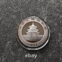 2011 1OZ 10 Yuan Argent Panda Chine Empire Noir 24kt Or PROOF SEULEMENT 1000pc