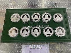 2011-2020 Chine B Pièces en Argent Panda 10YUAN 30g(1oz) 10PCS Avec boîte Pièce Panda