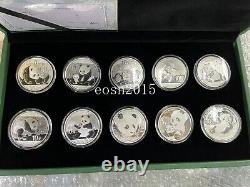 2011-2020 Chine B Pièces en Argent Panda 10YUAN 30g(1oz) 10PCS Avec boîte Pièce Panda