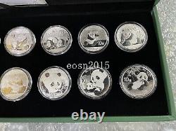 2011-2020 Chine B Pièces en Argent Panda 10YUAN 30g(1oz) 10PCS Avec boîte Pièce Panda