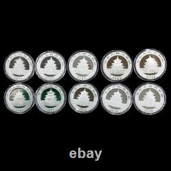 2011-2020 Chine B Pièces en Argent Panda 10YUAN 30g(1oz) 10PCS Avec boîte Pièce Panda