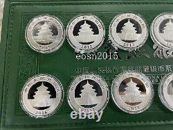 2011-2020 Chine B Pièces en Argent Panda 10YUAN 30g(1oz) 10PCS Avec boîte Pièce Panda