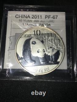 2011 Chine, 10 Yuan. 999ag Panda, Coin Mart Classé PF-67 UHC