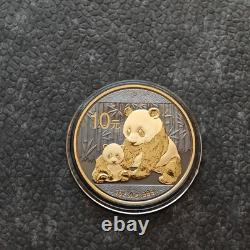 2012 1OZ 10Yuan Argent Panda Chine Empire Noir Or 24kt PROOF UNIQUEMENT 1000 pièces