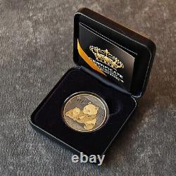 2012 1OZ 10Yuan Panda Argent Chine Empire Noir Or 24kt NOUVEAU UNIQUEMENT 1000 pièces