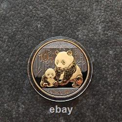 2012 1OZ 10Yuan Panda Argent Chine Empire Noir Or 24kt NOUVEAU UNIQUEMENT 1000 pièces