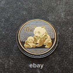 2012 1OZ 10Yuan Panda Argent Chine Empire Noir Or 24kt NOUVEAU UNIQUEMENT 1000 pièces
