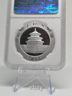 2012 Panda de Chine. 999 Argent Pur 1 Once 10 Yn Pièce NGC MS 69 Premières Émissions