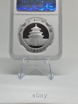 2012 Panda de Chine. 999 Argent Pur 1 Once 10 Yn Pièce NGC MS 69 Premières Émissions