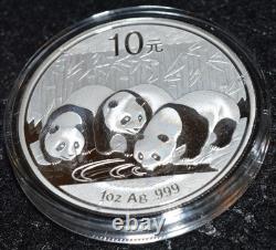 2013 10 Yuan Panda Chinois 0,999 1 oz Argent Fin