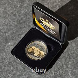 2013 1 OZ Argent Panda Chine 24 kt Or Empire Noir Rhodium PREUVE SEULEMENT 1000 #242