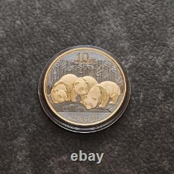 2013 1 OZ Argent Panda Chine 24kt Or Empire Noir Rhodium PROOF UNIQUEMENT 1000 #264