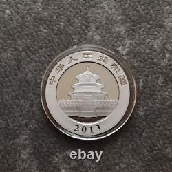 2013 1 OZ Argent Panda Chine 24kt Or Empire Noir Rhodium PROOF UNIQUEMENT 1000 #264