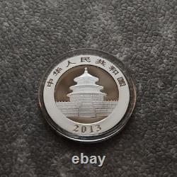 2013 1 OZ Argent Panda Chine 24kt Or Empire Noir Rhodium PROOF UNIQUEMENT 1000 #264