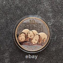 2013 1 OZ Panda Argent Chine 24kt Or Empire Noir Rhodium NOUVEAU SEULEMENT 1000 #205