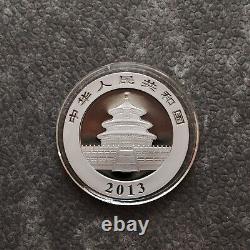 2013 1 OZ Panda Argent Chine 24kt Or Empire Noir Rhodium NOUVEAU SEULEMENT 1000 #205