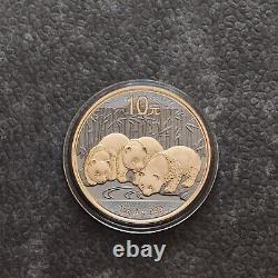 2013 1 OZ Panda Argent Chine 24kt Or Empire Noir Rhodium NOUVEAU SEULEMENT 1000 #205