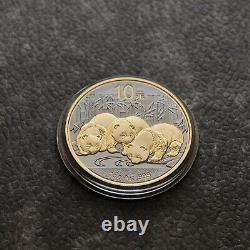 2013 1 OZ Panda Argent Chine 24kt Or Empire Noir Rhodium NOUVEAU SEULEMENT 1000 #205