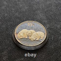 2013 1 OZ Panda Argent Chine 24kt Or Empire Noir Rhodium NOUVEAU SEULEMENT 1000 #205