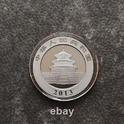 2013 1 OZ Panda Argent Chine 24kt Or Empire Noir Rhodium NOUVEAU SEULEMENT 1000 #205