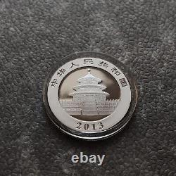 2013 1 OZ Panda Argent Chine 24kt Or Empire Noir Rhodium NOUVEAU SEULEMENT 1000 #205