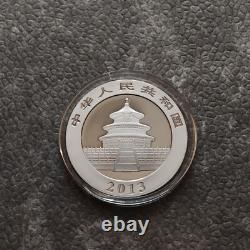 2013 1 OZ Panda en Argent Chine 24 kt Or Empire Noir Rhodium PREUVE SEULEMENT 1000 #242
