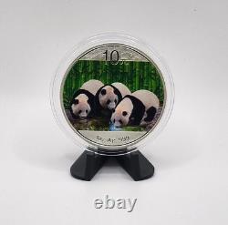 2013 Panda chinois, 1 once d’argent pur 999, pièce colorisée ! Collectionnez la série