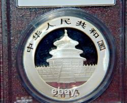 2013 Panda de Chine 10 Yuan 1 Oz. Argent 999 Fin Pcgs Ms70 Étiquette Drapeau de Chine