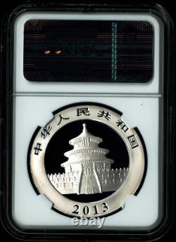 2013 Panda en Argent de Chine 1 oz S10Y Monnaie en Lingot NGC MS 70 Parfait Étiquette Panda Rouge
