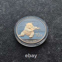 2014 1OZ 10 Yuan Argent Panda Chine Empire Noir 24kt Or PROOF SEULEMENT 1000 #383