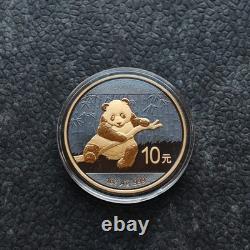 2014 1OZ 10 Yuan Argent Panda Chine Empire Noir 24kt Or PROOF UNIQUEMENT 1000 #417
