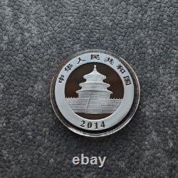 2014 1OZ 10 Yuan Panda en Argent de Chine Empire Noir 24kt Or PROOF UNIQUEMENT 1000 #383