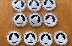 2015-2024 Chine 10YUAN Panda Pièces d'argent 30g (1oz) 10PCS Avec COA, pièce de panda