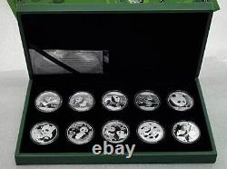 2015-2024 Chine 10 YUAN Panda Pièces d'argent 30g(1oz) 10PCS Avec boîte Pièce Panda