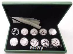 2015-2024 Chine 10 YUAN Panda Pièces d'argent 30g(1oz) 10PCS Avec boîte Pièce Panda