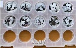 2015-2024 Chine 10 YUAN Panda Pièces d'argent 30g(1oz) 10PCS Avec boîte Pièce Panda