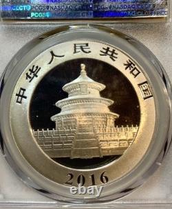 2016 10 Yuan Chine Panda Top Pop Abondance de richesse. PCGS Gold Shield. 30 g d’argent pur