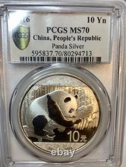 2016 10 Yuan Chine Panda Top Pop Abondance de richesse. PCGS Gold Shield. 30 g d’argent pur