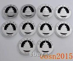 2016-2025 Chine 10YUAN Pièces en Argent Panda 30g(1oz) 10PCS Avec COA, pièce Panda