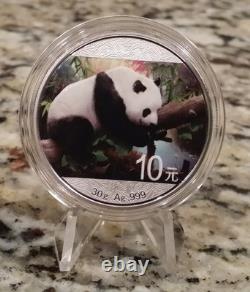 2016 Panda de Chine, pièce en argent pur colorisée de 30 grammes ! Collectionnez la série