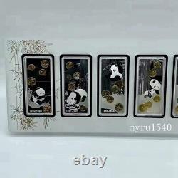 2017 China 35e anniversaire Panda Issue 50g7PCS Médailles/Barre en argent Panda 35e