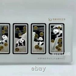 2017 China 35e anniversaire Panda Issue 50g7PCS Médailles/Barre en argent Panda 35e