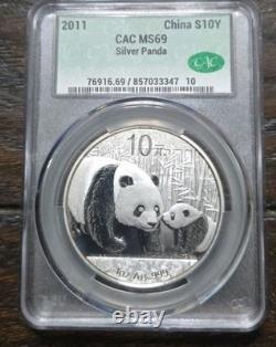 2017 Chine 10 yuans Panda argent MS69 CAC CACg