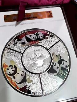 2017 Chine 30g Pièce d'Argent + 3 pièces (3x15g) Médailles d'Argent Set TuanYuan Panda