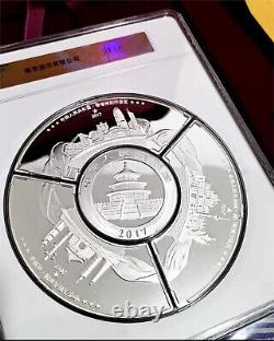 2017 Chine 30g Pièce d'Argent + 3 pièces (3x15g) Médailles d'Argent Set TuanYuan Panda